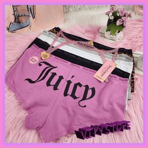 NWT 💕 Juicy Couture Sexy 5-Pack Panties Large Tag Free, Back Logo #7111 💕